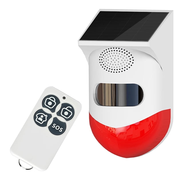 jifeng IP67 Solar Alarm Loud Outdoor Infrared Security Warning Motion Sensor Detector Sound Alarm for Home Farm Barn Villa Yard