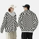 thumbnail image 4 of Fotbe Black and White Checkerboard Chaqueta con Protección Solar UPF 50+ para Hombre y Mujer, Camisa con Capucha y Bolsillos-3X-Large, 4 of 7