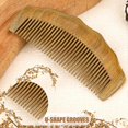 thumbnail image 2 of Wooden Comb for Women, Handmade Natural Green Sandalwood Fine Tooth Comb Anti-Static Dandruff Comb Portable Detangling Comb, 2 of 4
