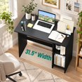 Small Industrial Computer Table AIRFIND Small Computer Desk with Storage, Modern Writing Table with 3 ...