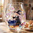 thumbnail image 6 of Twfbrm Halloween Wine Glass, 3D Handmade Creative Drinking Cups with Stemless, Creative Bar Glass with Black Cats Witch And Pumpkin Designs, Funny Clear Tumbler Cup for Home, Party Decorations, 6 of 6