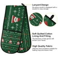 thumbnail image 2 of Yayeee Double Oven Mitt Kitchen Heat Resistant Baking 35" x7" Quilted Glove, Green Christmas Trees, 2 of 6