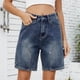 thumbnail image 4 of Mujeres hasta la rodilla Jorts holgados con bolsillos Cargo Shorts de talle alto Jean Shorts Y2k Streetwear Moda, 4 of 6