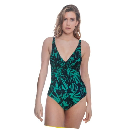 Alyned Together Women's Swimwear One Piece Swimsuit (Two Tone Palm, Small)