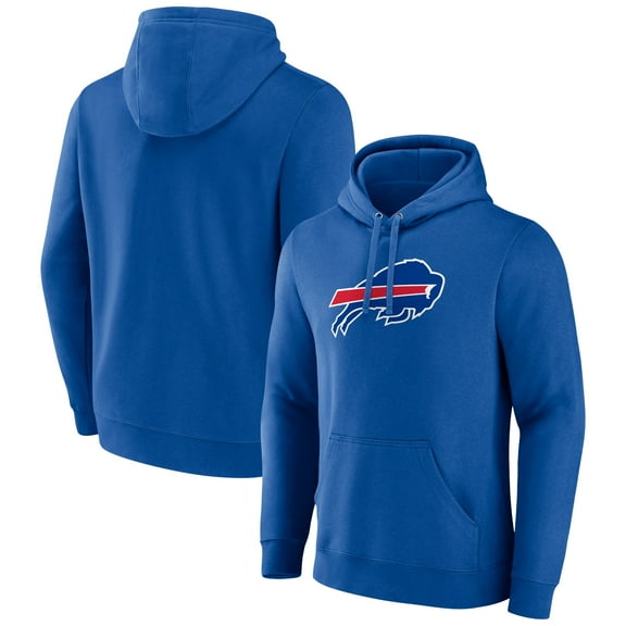 Men's Royal Buffalo Bills Primary Logo Fitted Pullover Hoodie