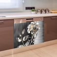 thumbnail image 4 of Stainless Steel Flower Magnet Dishwasher Cover Kitchen Refrigerator Front Door Magnet Cover, Silver Stainless Steel Magnetic Refrigerator Panel Decal Dishwasher Sticker 23"" x 17"" Magnetic, 4 of 7