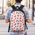 thumbnail image 5 of Uemuo Hand Drawn Watermelon Printed Durable 17-inch Student Backpack - Lightweight, Waterproof, Adjustable Straps, Ideal for School, Work, Travel, 5 of 5