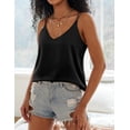 thumbnail image 5 of Ekouaer Womens Silk Satin Camisole Tank Tops V Neck Casual Spaghetti Strap Cross Back Sleeveless Basic Cami Shirt, 5 of 6