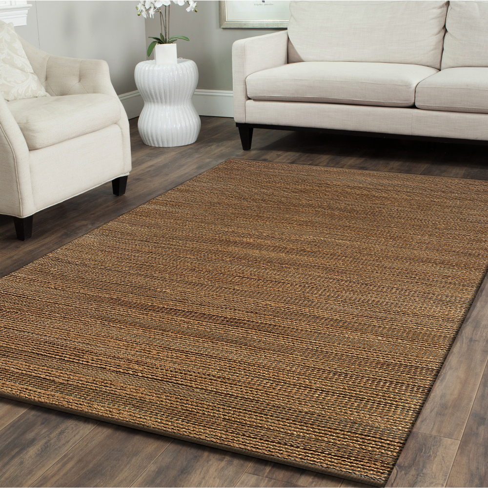 LR Home Natalie Belle Brown Braided Farmhouse Jute Blend Area Rug, 9' x 12'