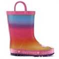thumbnail image 3 of Kushyshoo Kids Rain Boots Unicorn Kisses Waterproof Printed Rubber Boots with Handles Size 1 Big Kids Rain Boots, 3 of 5