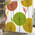 thumbnail image 2 of Dandelion Shower Curtain, Abstract Orange and Green Shower Curtain for Bathroom Waterproof Fabric Floral Shower Curtain Set with Hooks, 72x84 Inch, 2 of 6