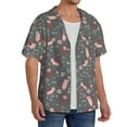 thumbnail image 4 of Fotbe Hedgehogs and Flowers1 print Short Sleeve Button Down Shirts for Men Casual Summer Beach Wrinkle Free Shirt-3X-Large, 4 of 7