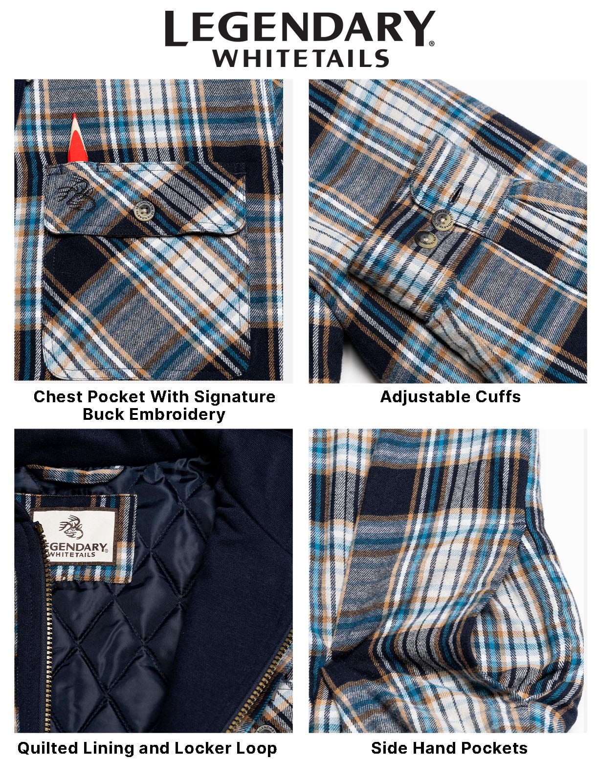 Legendary Whitetails Men's Maplewood Hooded Flannel Shirt Jacket