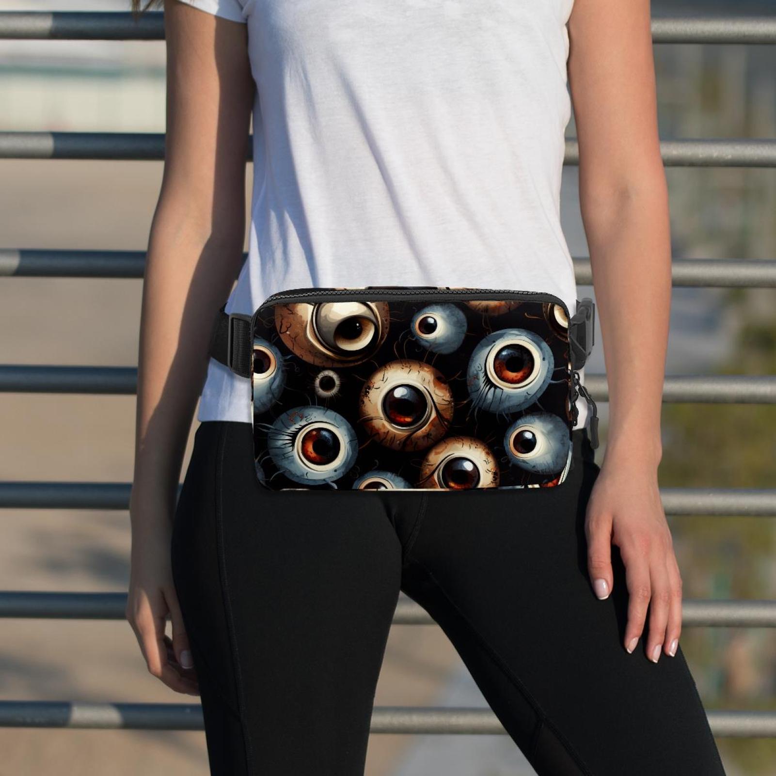 Halloween eyeballs Lightweight Adjustable Running Belt Bag Fanny Pack Waist Pack with Extension Strap Unisex