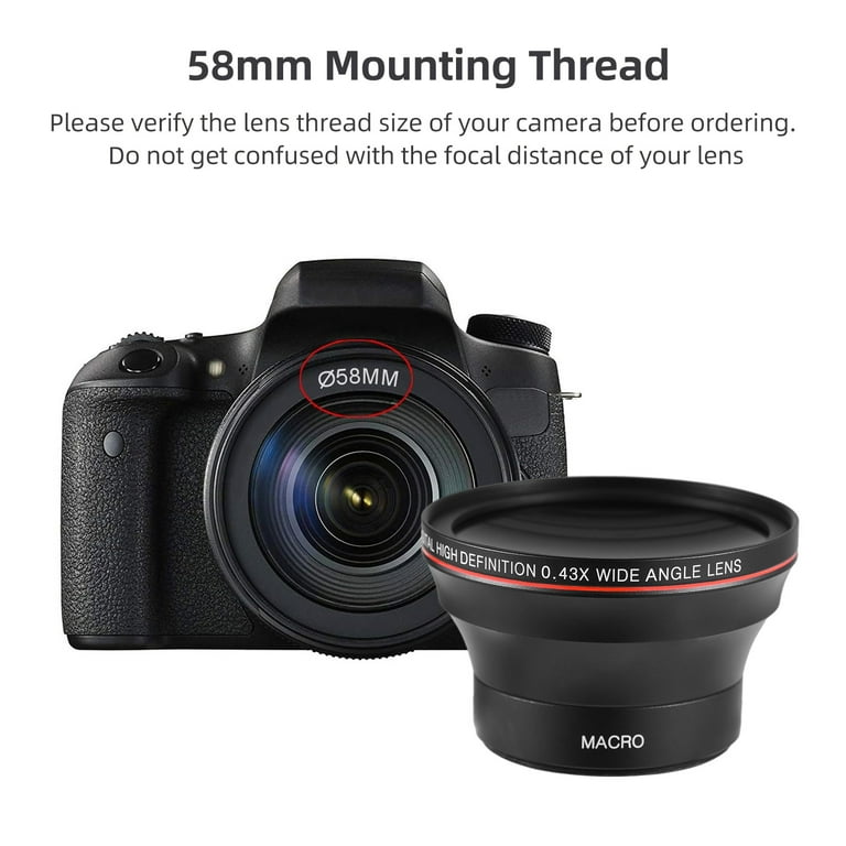 Canon Dslr 58mm Lens Kit With Wide Angle Lens Macro Lens