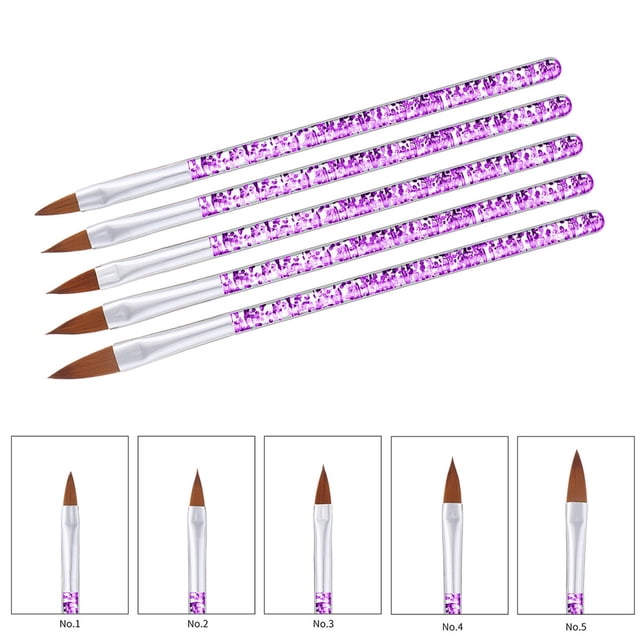 Xihbxyly Venta de liquidación Juego de 5 pinceles para esculapir uñas con cristales para extensiones de uñas con gel.