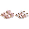thumbnail image 1 of (2-Pack) Rinsvye Girls Sandals Three Flower Decorations Summer Comfort Footwear Little Girl Shoes, 1 of 6
