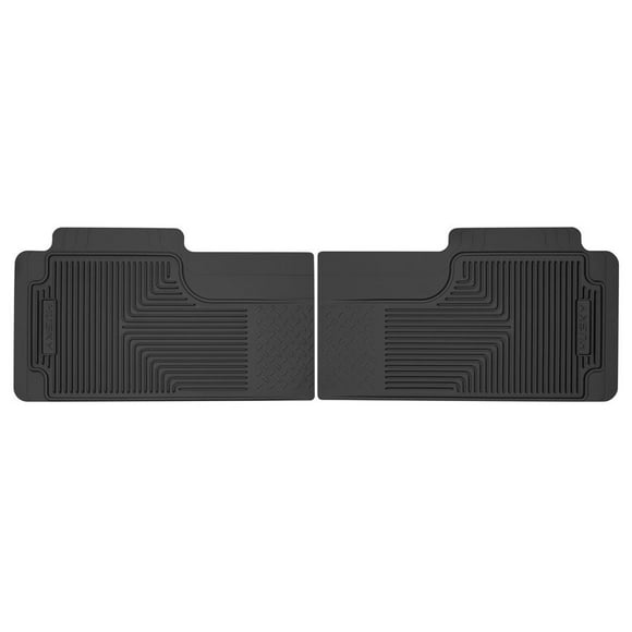 Husky Liner Floor Mat 52011 Heavy Duty Floor Mats; Multi-Fit; Raised Ridges; Black; Rubber; 2 Piece