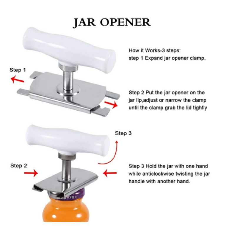 Adjustable Jar Opener Stainless Steel Lids Off Jar Opener Bottle Opener  Kitchen Accessories Can Opener For 3-9.5cm Starlight
