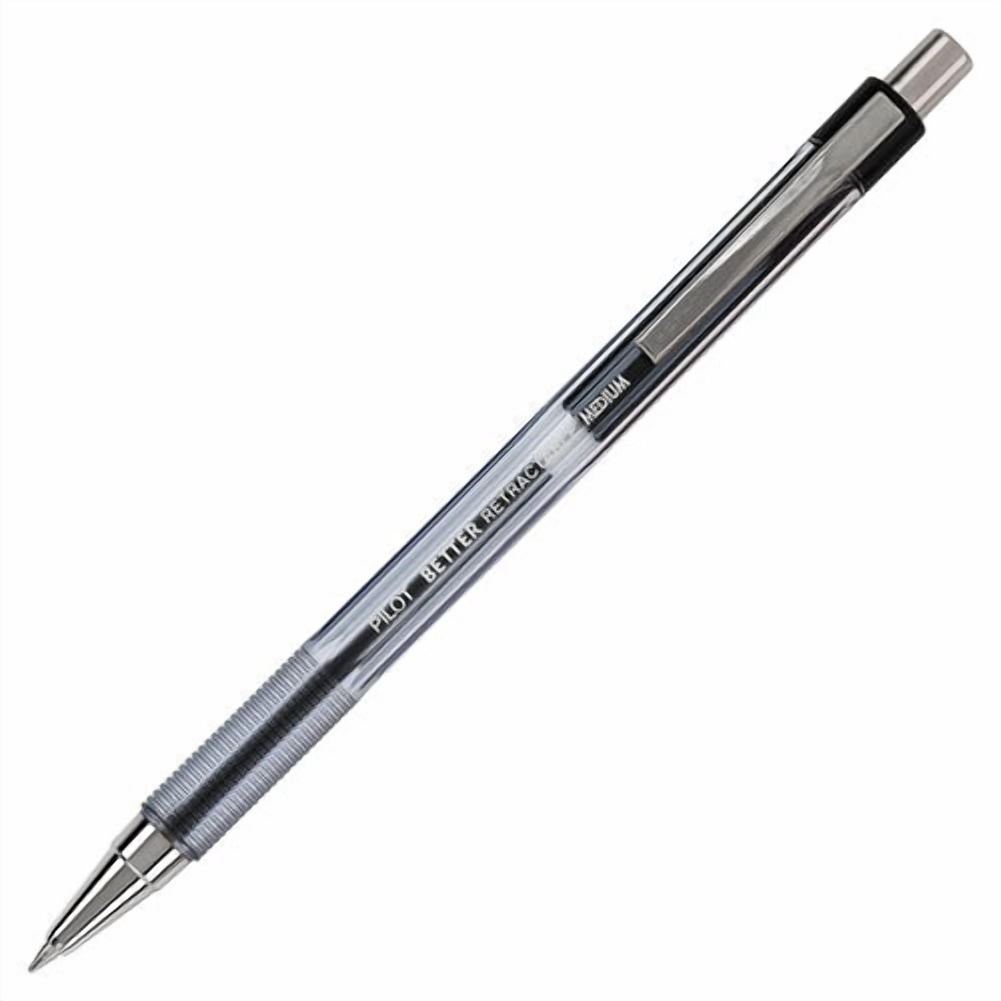 Pilot Better Retractable Ballpoint Pens 1 mm Pen Point Size - Refillable - Retractable - Black - Translucent Barrel - 12 / Dozen