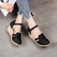 thumbnail image 5 of Samickarr Summer Sandals For Women Indoor And Outdoor Wide Womens Closed Toe Wedges Shoes Platform Slingback Mid Low Heel Canvas Dress Sandals, 5 of 6