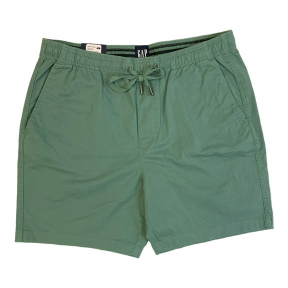 Gap Men's Stretch Twill Pockets Comfy Pull-On Drawstring Shorts (Sagebrush Green, XXL)