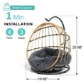 thumbnail image 7 of SWITTE Wicker Pet Bed Hammock Hanging Swing Cat Bed Dog & Cats Indoors & Outdoors,Dark Grey, 7 of 7