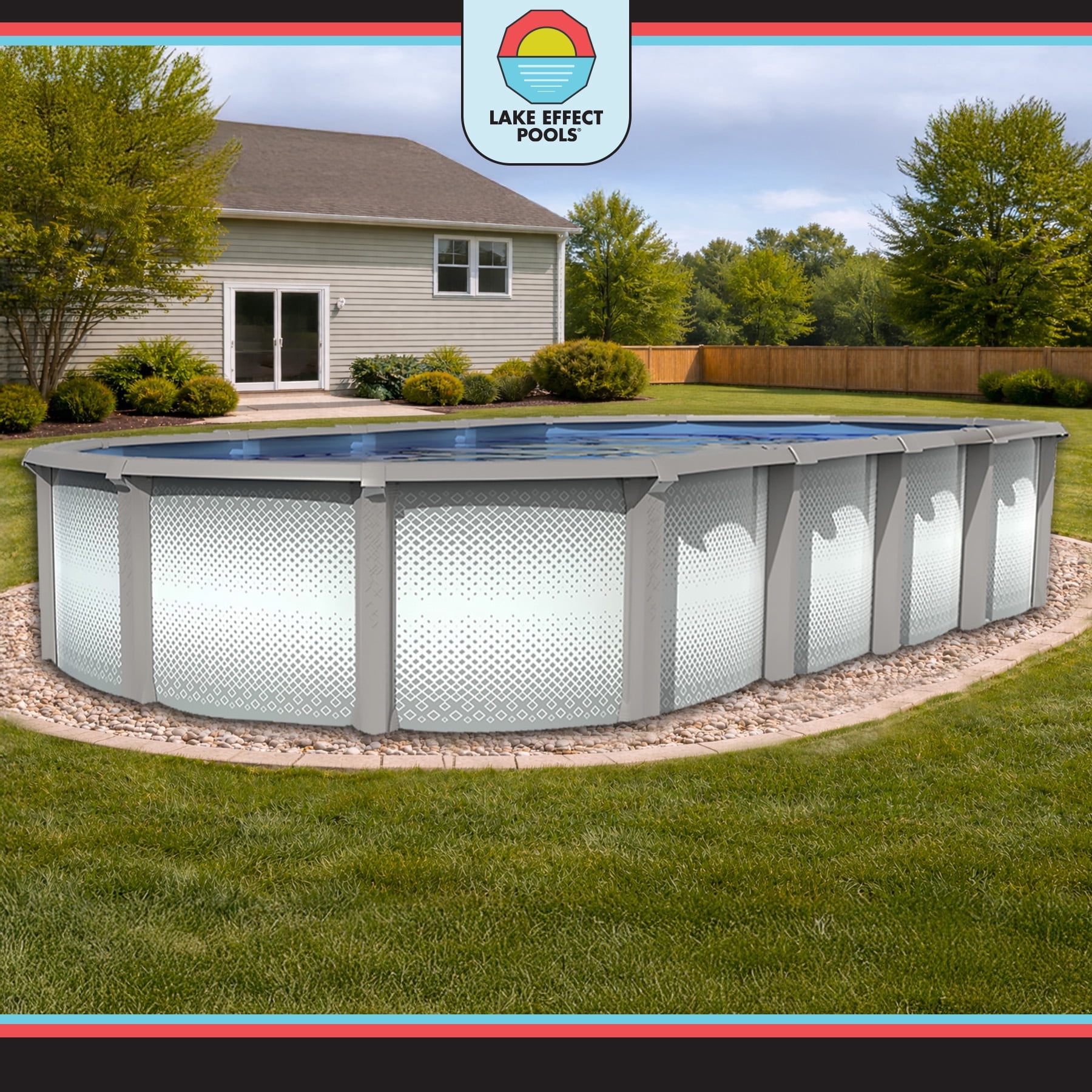 Lake Effect Pools Grand Cayman 15' x 30' x 52" Oval Resin Protected Above Ground Swimming Pool