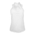 thumbnail image 5 of Endives Womens Tank Tops Halter Neck Top Casual High Neck Sleeveless Tshirt Beach Vacation Loose Fit Shirt Top White, 5 of 7