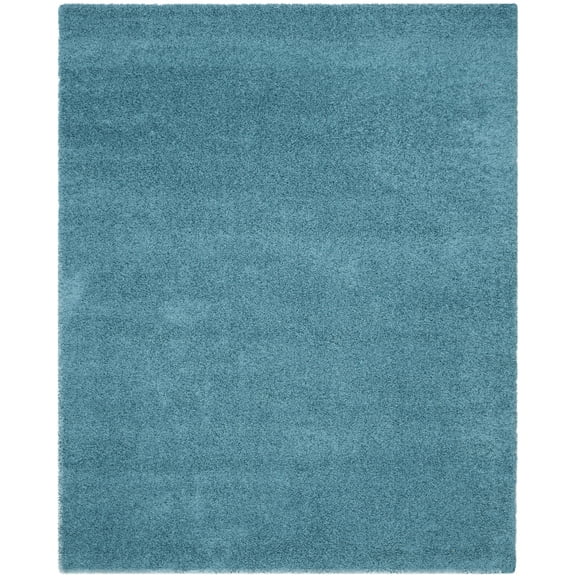 SAFAVIEH Laguna Neven Plush Solid Shag Area Rug, Turquoise, 6'7" x 9'6"