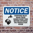 thumbnail image 4 of (2 Pack) Everyone Must Wash Their Hands OSHA Notice Sign 10 Inch X 7 Inch Plastic Sign, Weather Resistant, UV Protected for Workplace, Business, and Construction Site, Made in the USA, 4 of 8