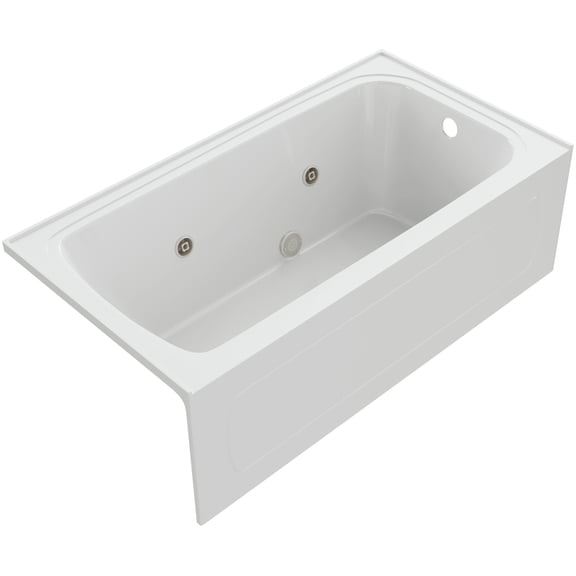 Proflo PFW6032ARSKWH Plus A 60" X 32" Alcove 8 Jet Whirlpool Bath Tub - White