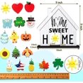 thumbnail image 2 of Home Interchangeable Decorative Sign Wooden Decorative Home Sweet Home Signs Interchangeable Table Centerpiece Blessed Table Centerpiece Wooden Plaque for Dinner Room Table Decor, 2 of 7