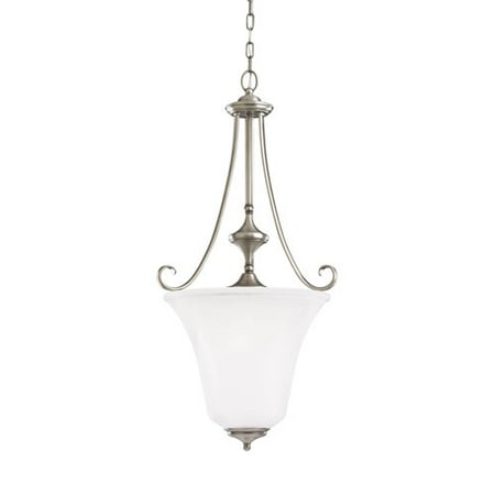 Parkview Pendant Lighting - Parkview Antique Brushed Nickel Energy Star Three-Light LED Pendant with Satin Etched Glass