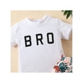 thumbnail image 6 of Chollius Infant Boys Two-piece Summer Pants Suit, White Letters Print Round Neck T-shirt + Tiger Leaves Print Drawstring Shorts, 6 of 9