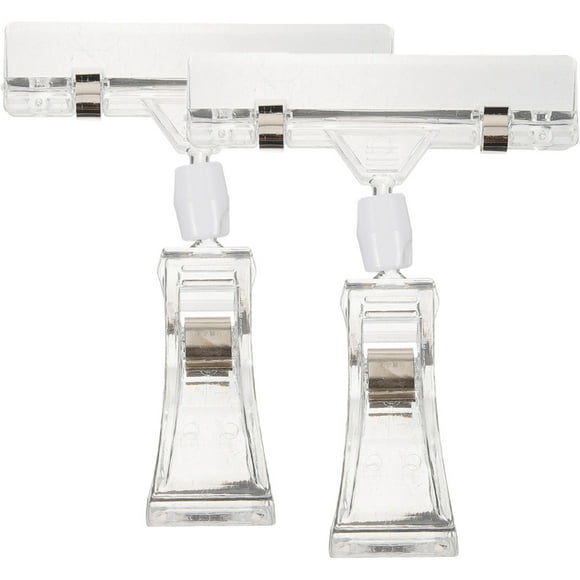 BRIGHTFUFU 2 piezas Clips de doble cara clips de mercancías de mercancías clips de precio giratorio clips