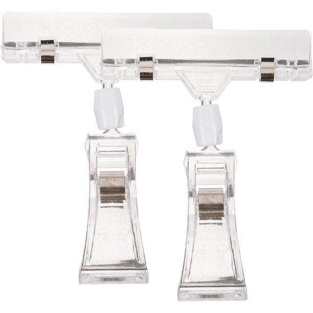 2 piezas Clips de doble cara clips de mercancías de mercancías clips de precio giratorio clips