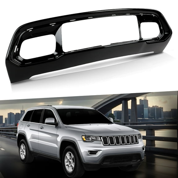 Front Bumper Grille Bezel Fascia Black Fit for 2016-2021 Jeep Grand Cherokee
