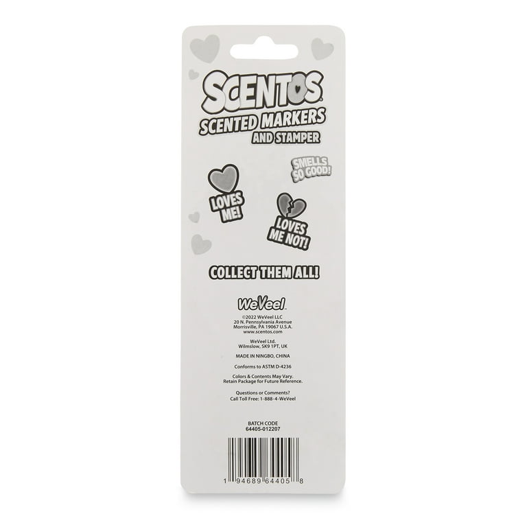 Scentos Scented Two Sided Stamper & Marker - Red & Blue for Ages 3+,  Valentines Day, Party Favors 