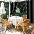 thumbnail image 2 of Black Boho Outdoor Curtains for Patio Waterproof,Windproof Privacy Curtains with Weighted Bottom,Vintage Abstract Striped Geometric Motifs Outside Drapes for Picnic Garage Yard Cabana 54"x95" 1 Panel, 2 of 8