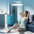 thumbnail image 5 of Tower Fan Portable Floor Fans with Remote Control,90°Oscillating 36" Quiet Cooling 12H Timer Standing Bladeless Electric Fans 3 Speeds Wind 3 Modes Bedroom Office Dorm Room (36 inch,White), 5 of 7