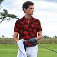 thumbnail image 3 of Saiise Chemise de Golf pour Hommes à Imprimé Crânes Rouges, Évacuation de l'Humidité, Séchage Rapide, Polo de Performance pour Hommes-TTG, 3 of 6