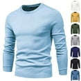 thumbnail image 2 of Fanxing Muscle Sweater Men's Slim Fit Crewneck Sweaters Lightweight Knitted Pullover Casual Long Sleeve Jumpers Back to College Black,L, 2 of 5