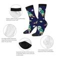 thumbnail image 3 of Fuzoiu Astronaut Dinosaur and Space Print Athletic Crew Socks for Men & Women,Casual Crew Socks,Above Ankle Crew Socks for Business, Casual, 3 of 6