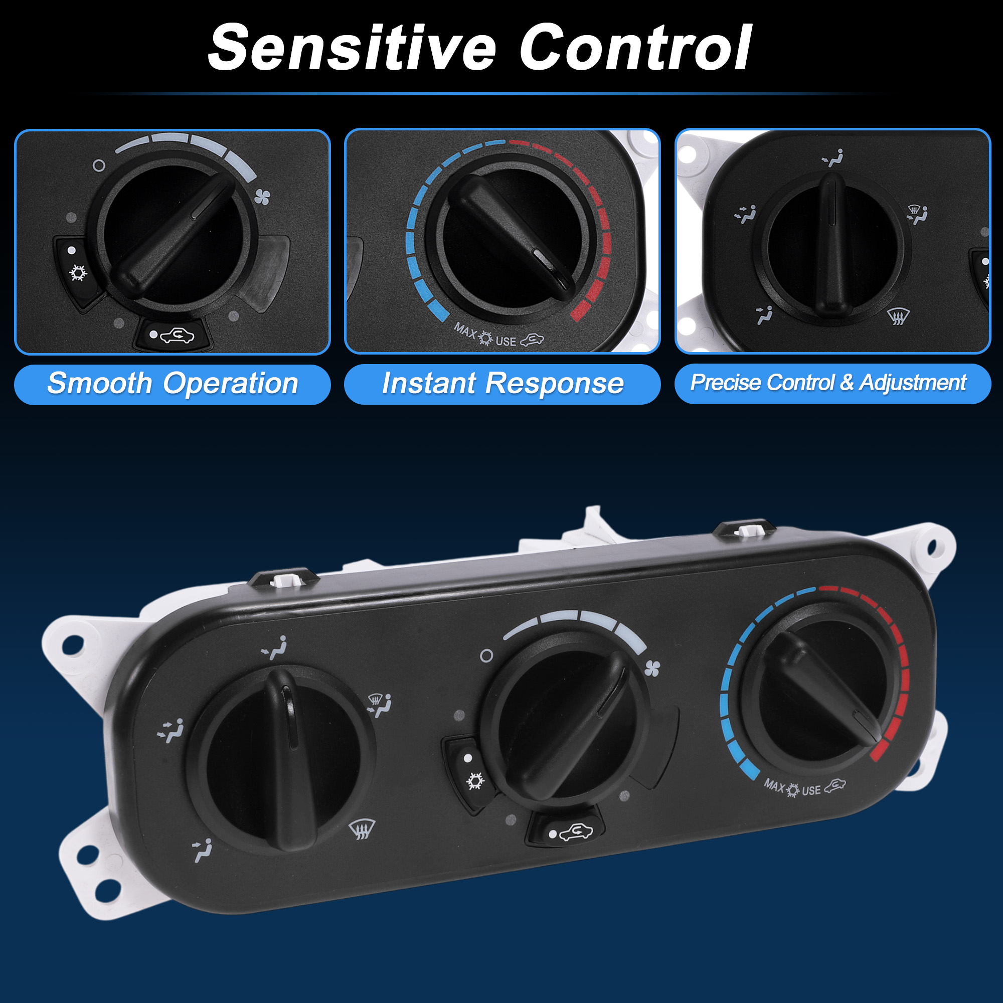 Unique Bargains A/C Heater Climate Control Switch Module Panel for Jeep Wrangler 3.8L 2007 2008 2009 2010 HVAC Climate Temp Unit No.55111841AE/55111841AB/55111841AC