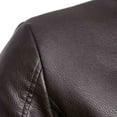 thumbnail image 6 of Maoxin Mens Jackets Men's Lapel Leather Jacket Casual Loose Men's Leather Jacket Solid Color Long Sleeved Hooded Casual Jacket/jacket Brown M, 6 of 7