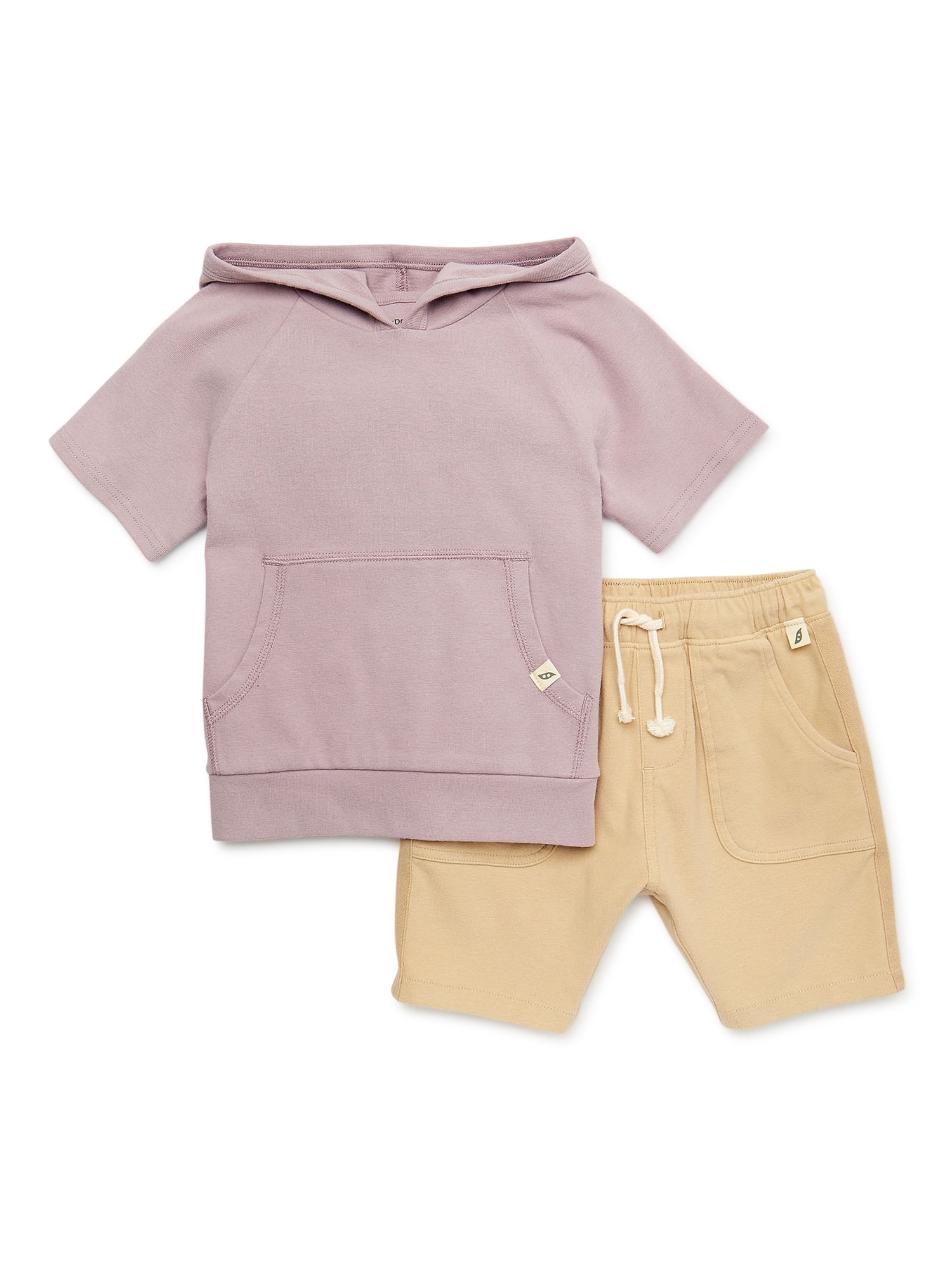 easypeasy Toddler Boy Short Sleeve Hoodie and Shorts Outfit Set, 2