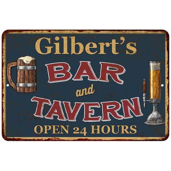 Gilbert's Green Bar & Tavern Rustic Sign Decor 8x12 208120047809