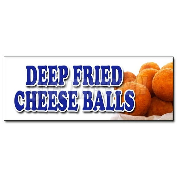 48" DEEP FRIED CHEESE BALLS DECAL sticker beer battered on a stick cheddar