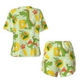 thumbnail image 5 of Lsque Cartoon Dinosaurs Women's Short-Sleeved Pajama Set - 2 Piece Soft and Lightweight Sleepwear Set-4X-Large, 5 of 9